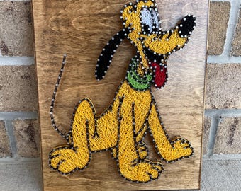 Custom Made to Order Pluto Dog String Art Board