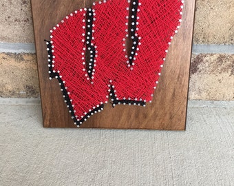 Custom made to order Wisconsin badger string art