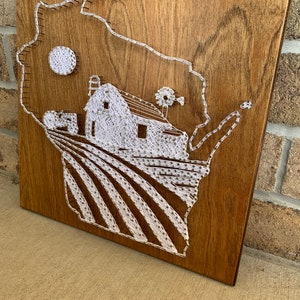 Custom Made to Order Wisconsin Farm Barn Scene String Art - Etsy