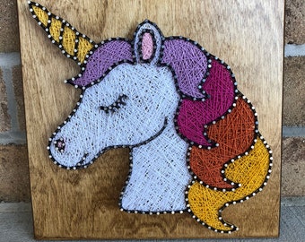 Custom Made to Order Unicorn String Art Board