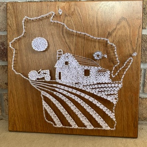 Custom Made to Order Wisconsin Farm Barn Scene String Art - Etsy