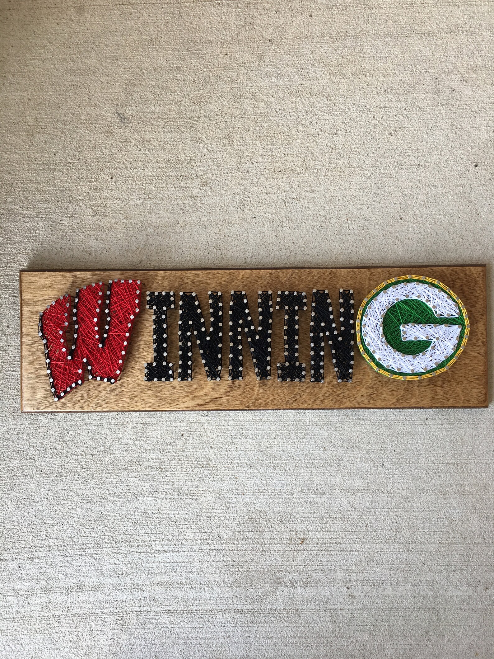Custom Made to Order Wisconsin Winning String Art Sign With | Etsy