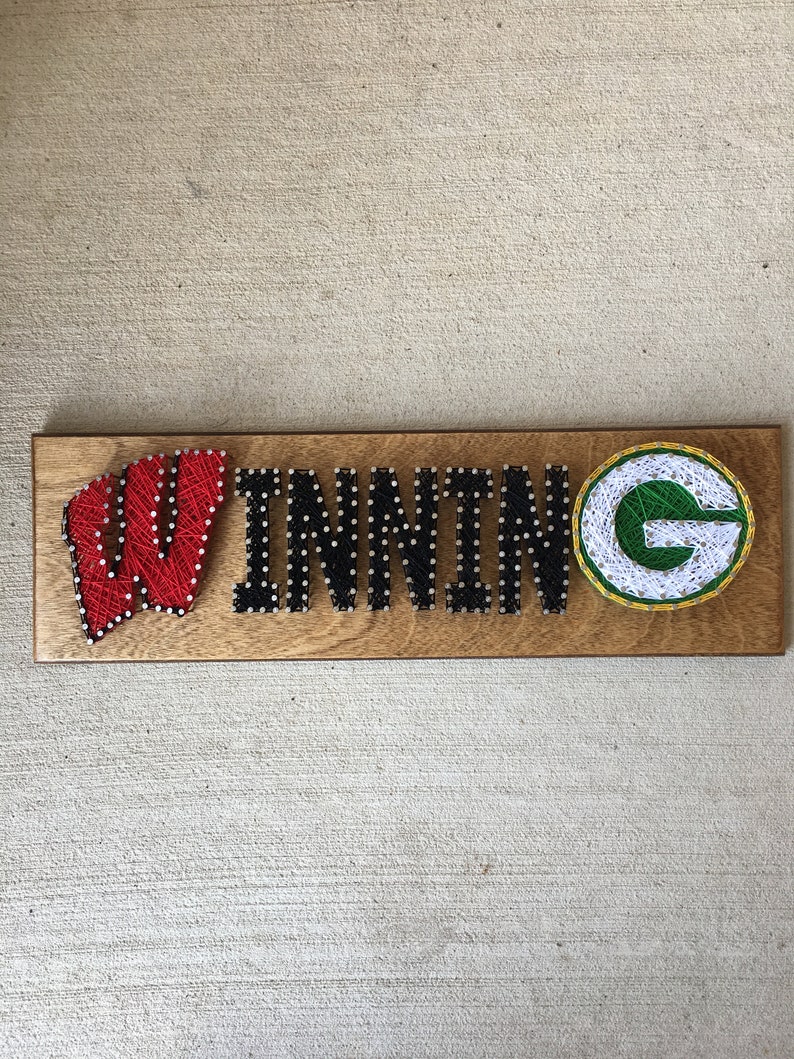 Custom Made to Order Wisconsin Winning String Art Sign With | Etsy