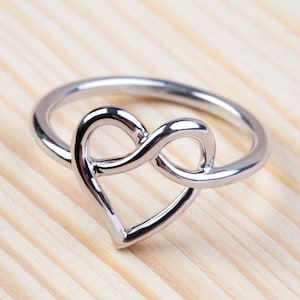 Liebe Knoten Ring, Herz Knoten Ring, Infinity Herz Ring, 925 Sterling Silber (big)