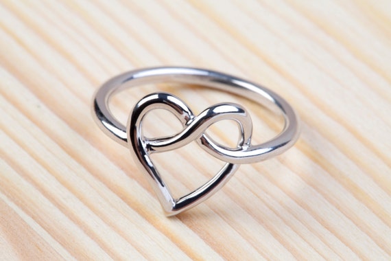 starchenie Infinity Heart Ring 925 Sterling Silver Love Knot Ring Promise  Ring for Women : Amazon.co.uk: Fashion