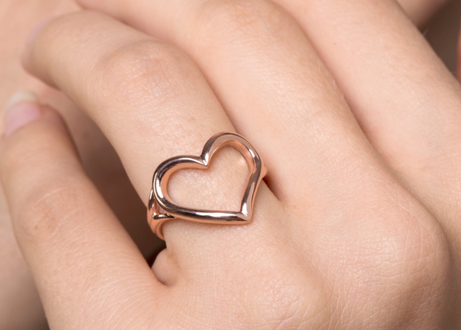 Open Heart Ring Love Ring 925 Sterling Silver Etsy