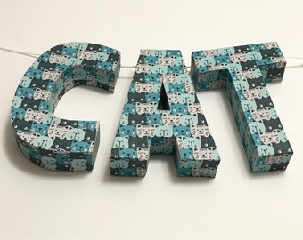3D Name Garland- personalized block letters