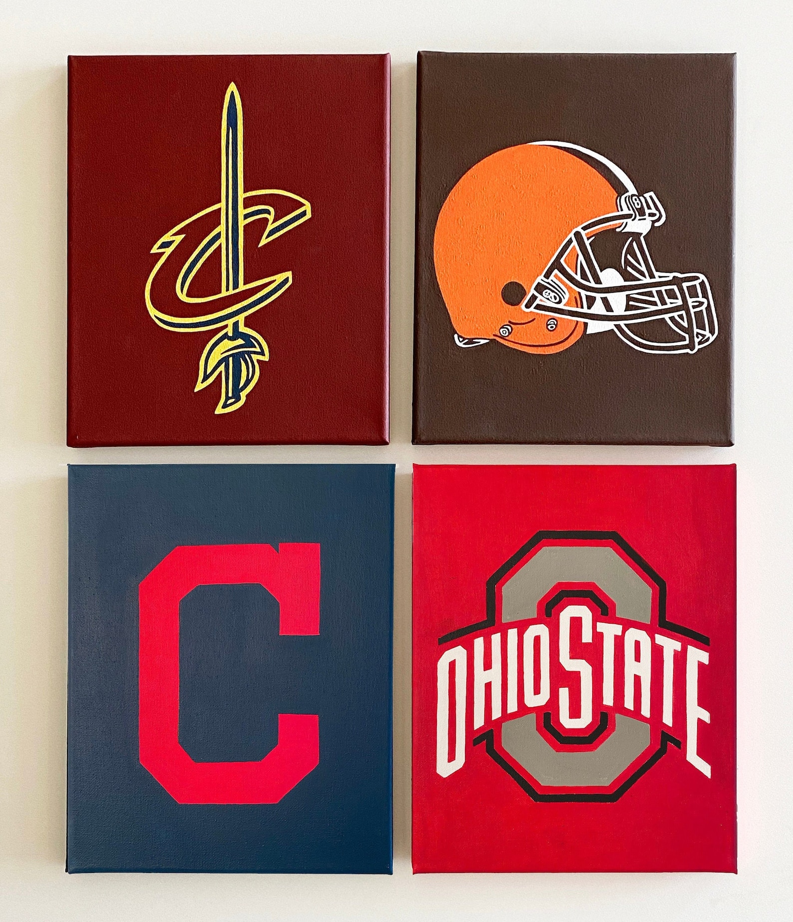 Cleveland Sports Teams Canvas Painting Indians Cavs Browns Etsy