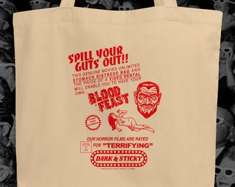 SPILL YOUR GUTS Out! Barf Bag- Eco Tote Bag | Horror, Splatter horror, B horror, Grindhouse Cinema, Blood Feast