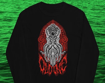 CTHULHU "Old One" Long Sleeve Shirt | HP Lovecraft -Horror, cult, mythos, kvlt, black metal