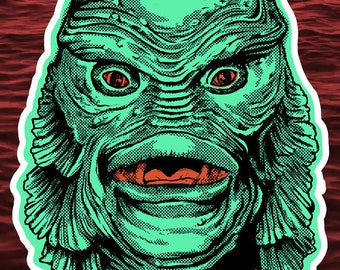 Criatura de la Laguna Negra - Pegatina Gill-man (Hecho a pedido)