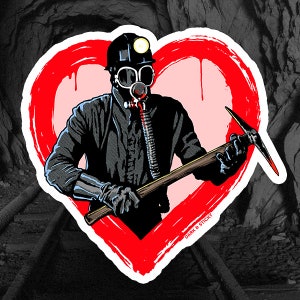 My Bloody Valentine Movie- Killer Sticker- Valentine's Day Horror