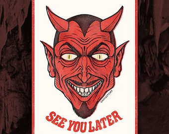 Devil- SEE YOU LATER- Sticker | Satan, 666, Horror, Evil, Monster, Sideshow