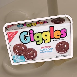 Giggles Cookies Sticker - 80’s kid - nostalgia food