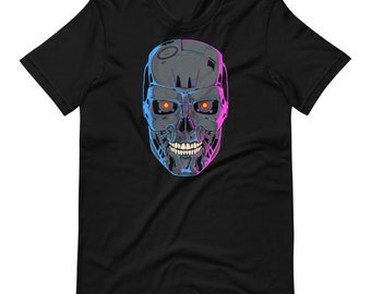 Terminator Skull T-800 Laser Grid Cyberpunk Shirt made to | Etsy