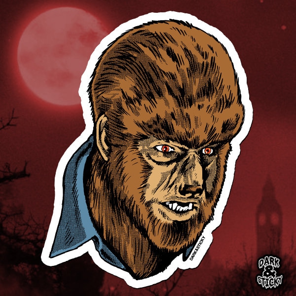 Wolf Man Sticker- Lon Chaney Jr.- Classic Monsters- Classic Horror (Made to order)