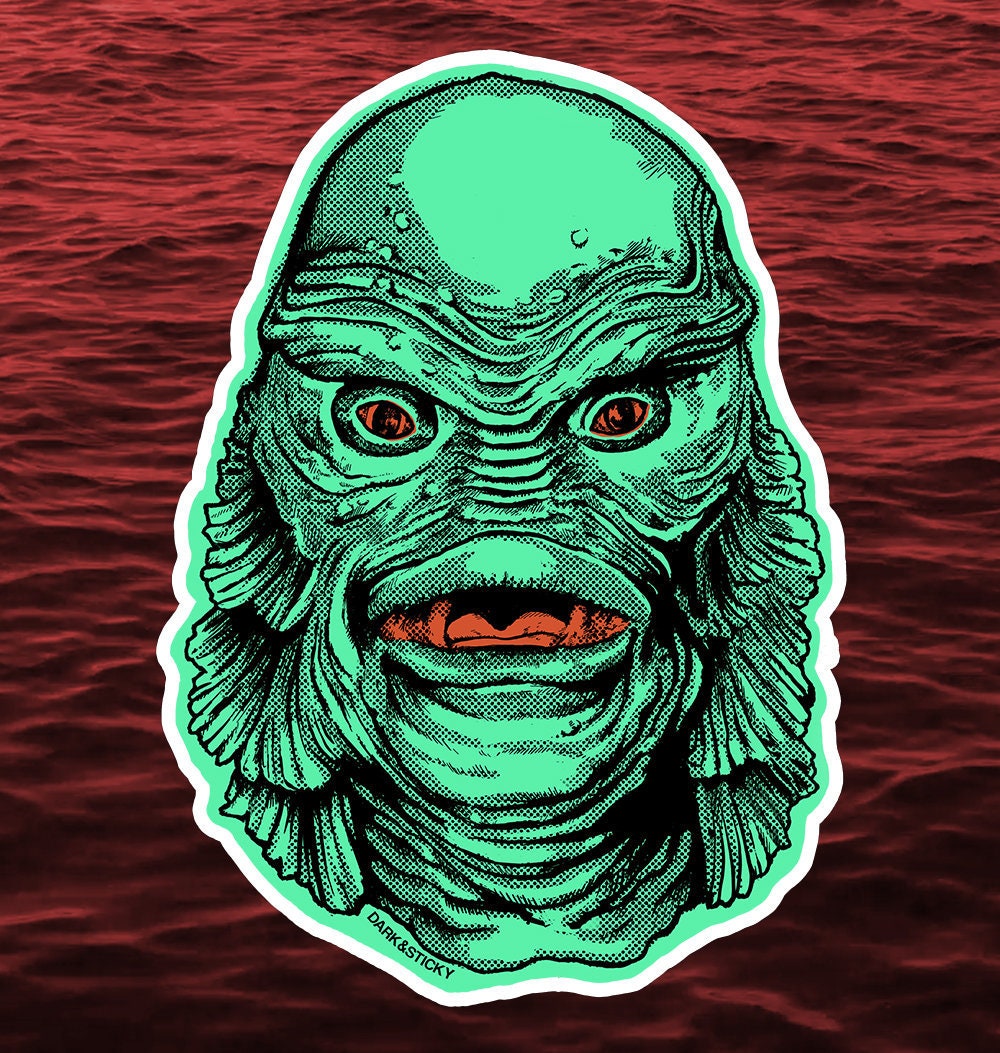 Creature From The Black Lagoon Gill Man Sticker Made To Etsy