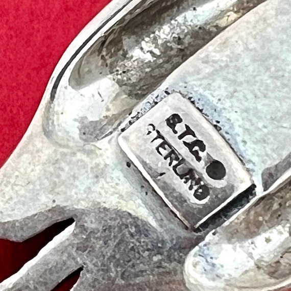 Buffalo Skull Brooch Solid Sterling Silver, Stunn… - image 5