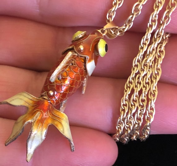 Sterling Silver Enameled Koi Fish- Chinese Export… - image 8