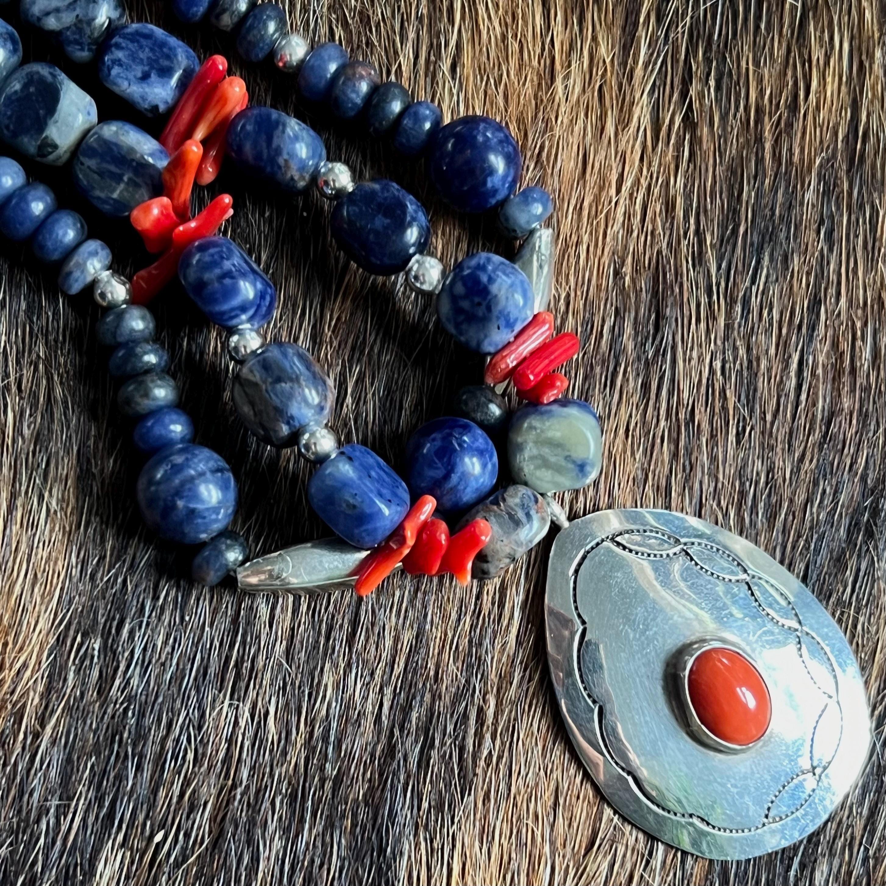 Native American- Sadie Randolph- Navajo (1990s, Sodalite, Coral