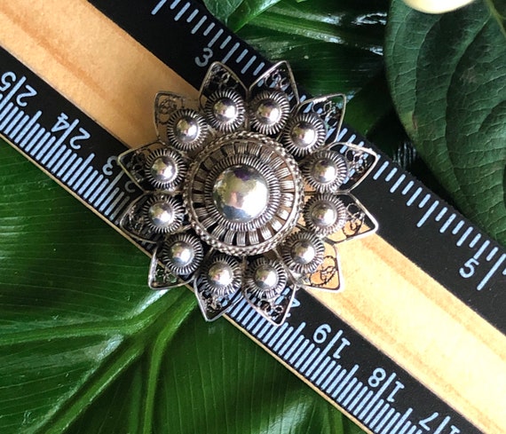 Antique Victorian-Sterling Silver Target Brooch 1… - image 5