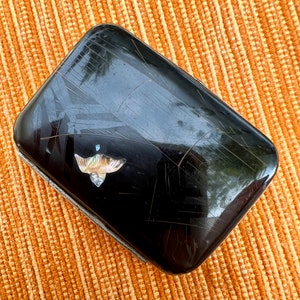 1920s Japanese Black Lacquer & Mother of Pearl Vesta/Match Safe/ Case/Holder (2.25&quot; x 1.50&quot;)-Rare find!