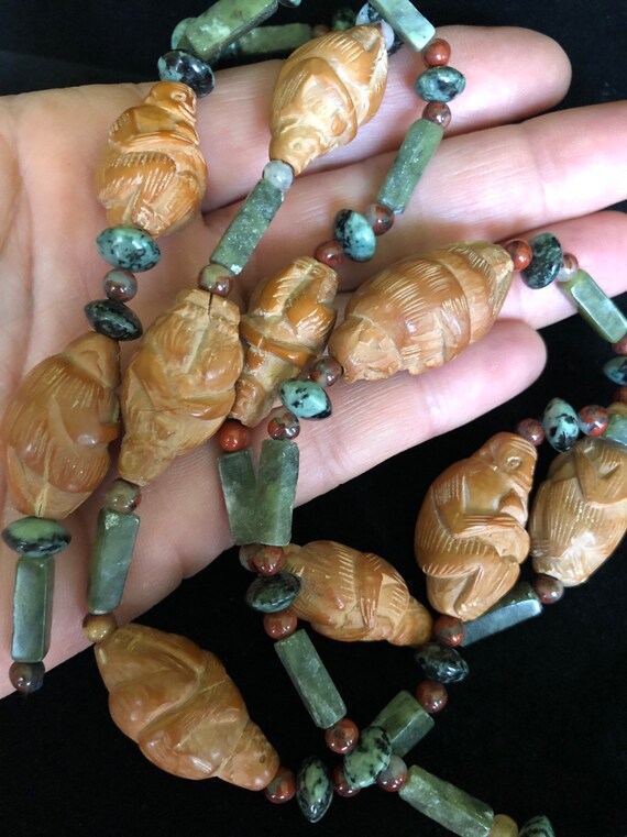 Chinese Hediao Beads-Monkey King and Natural Jade… - image 4