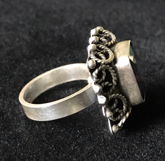 Sterling Silver Statement Ring Size 7.5 (Adjustab… - image 7