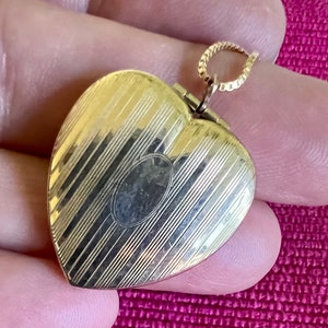 Art Deco 10Kt Gold Fill Locket (1915-1925), New Sterling & Gold Vermeil 18” Chain