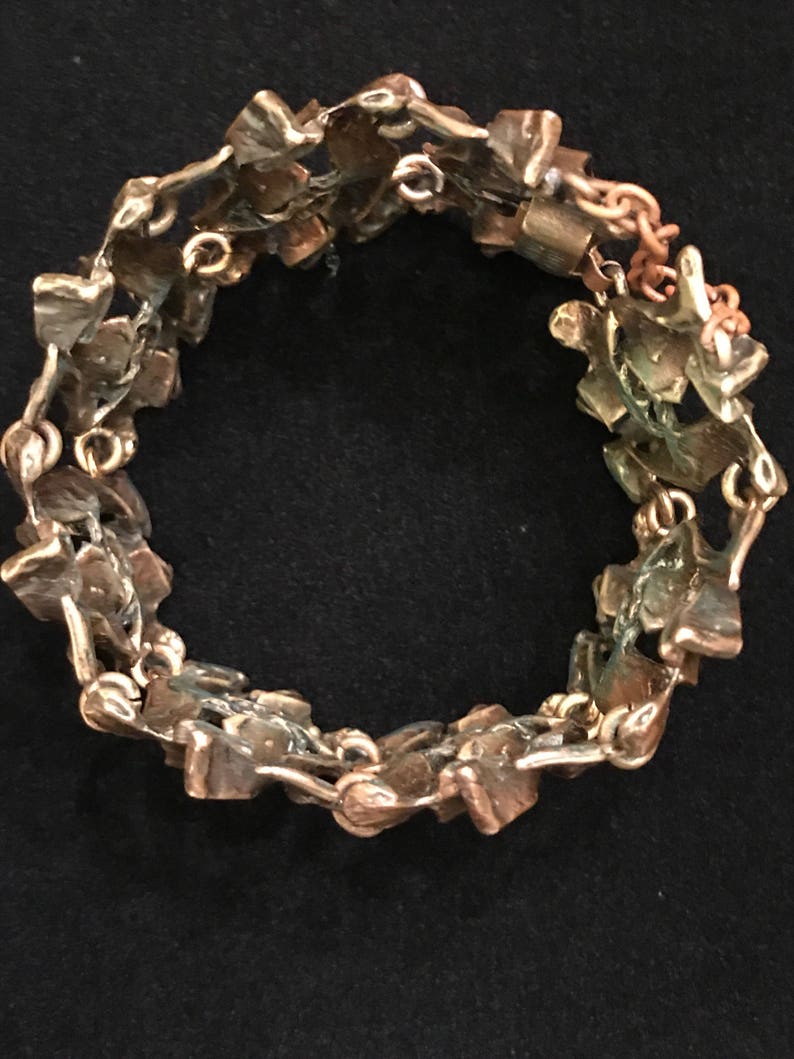 Hannu Ikonen-Fractured Ice-Finland Brutalist Bronze Bracelet 1960/'s