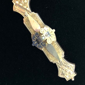 Antique Victorian- Rolled Gold Collar Pin Aesthetic Period 2.45&quot;