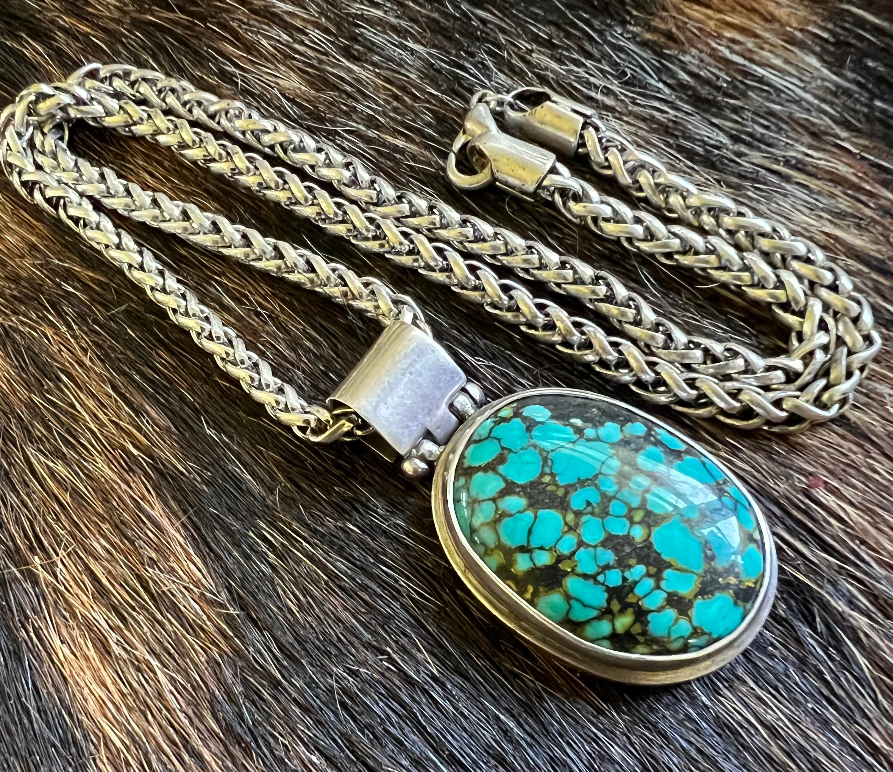 Lander Blue Turquoise Pendant - Etsy Lander Blue Turquoise Pendant - Etsy
