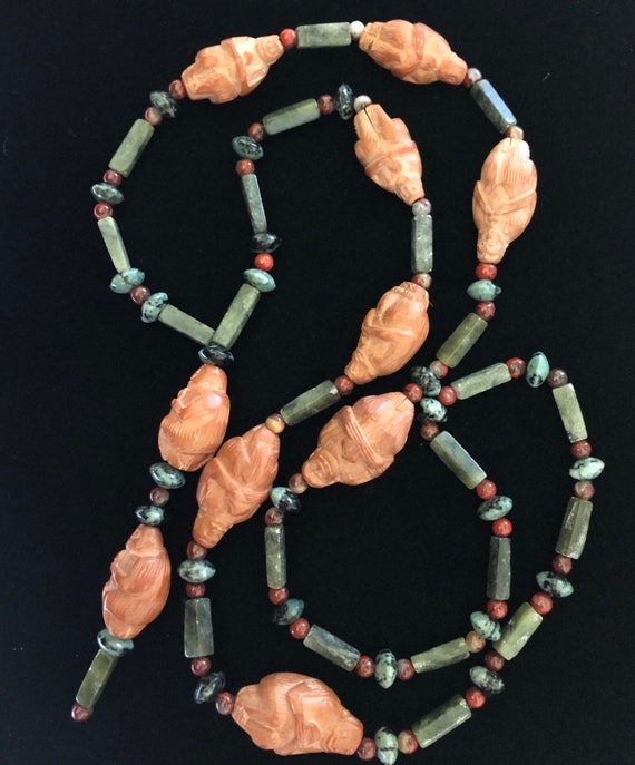 Chinese Hediao Beads-Monkey King and Natural Jade… - image 2