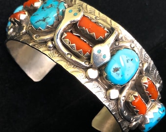 Gold Ring Leo Yazzie Jewelry Navajo-Artisan Crafted-Snakes