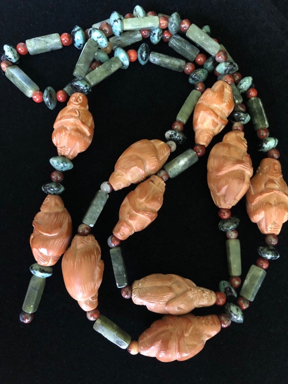 Chinese Hediao Beads-Monkey King and Natural Jade… - image 5