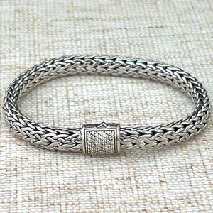 Vintage John Hardy Icon Bracelet (7.5MM, White Diamonds (.24 TCW) and Sterling Silver) Size 7.5”