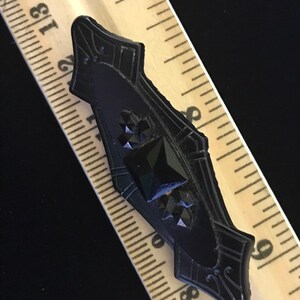 Vulcanite-Antique Victorian Mourning Pin( East Lake Style) 2.15" image 5