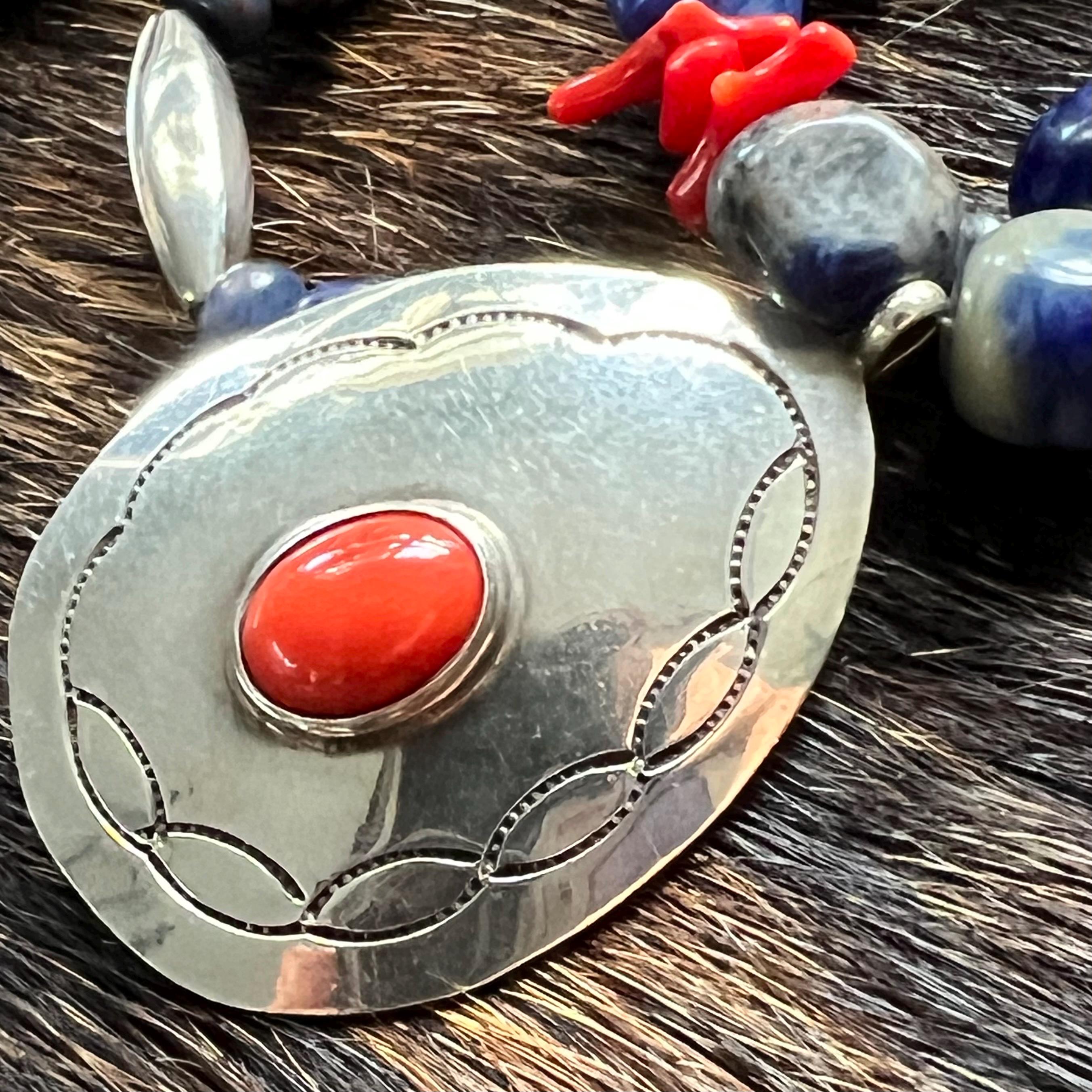 Native American- Sadie Randolph- Navajo (1990s, Sodalite, Coral