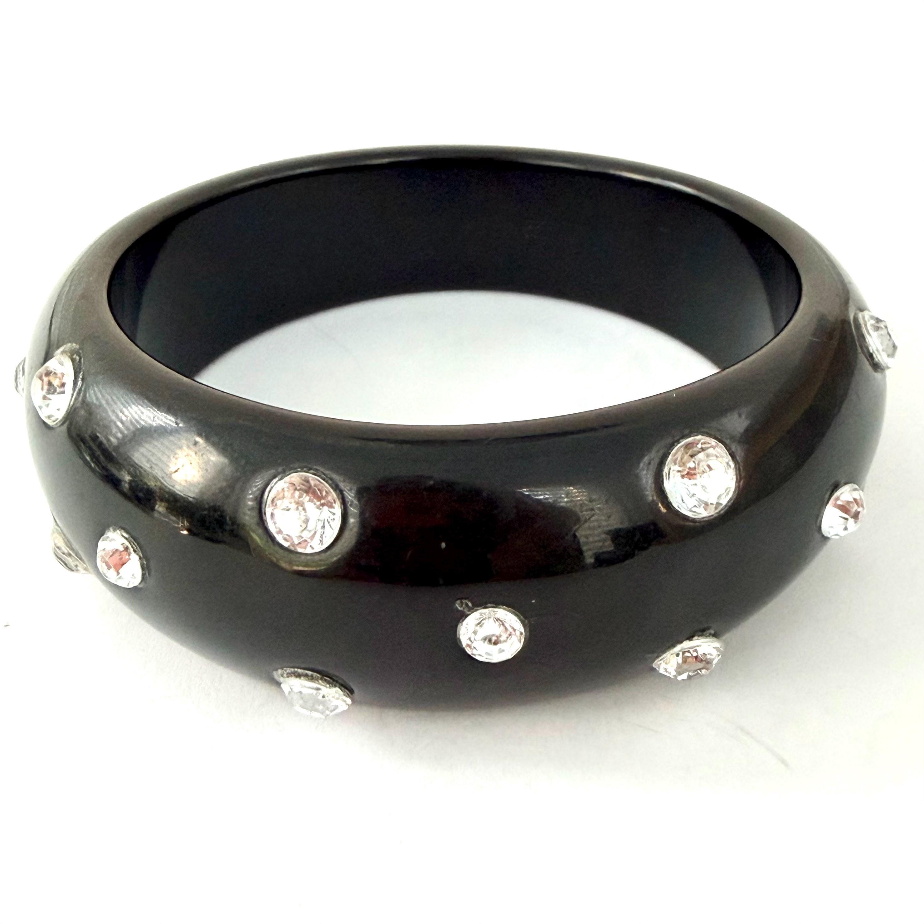 Rhinestone Lucite Bangles - Etsy