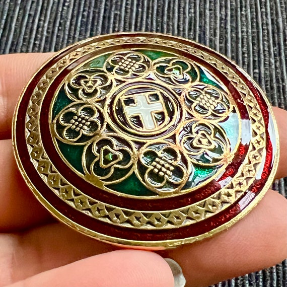 Miracle Shield Brooch-Celtic Knot Work &  Argent … - image 4