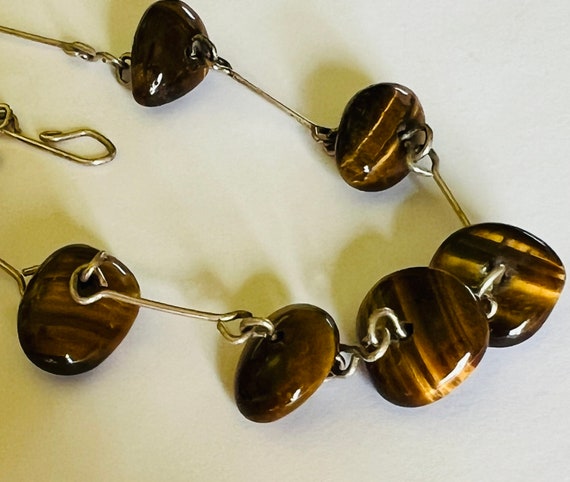 Artisan Crafted Tigers Eyes Necklace 1970s- Mid C… - image 3
