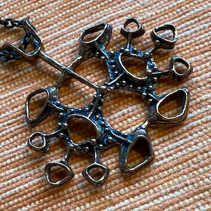 Studio Else & Paul of Norway, Organic Modernist (Bronze, 1965-1975, Hadelund): Pendant 2.30&quot;, Chain 24&quot;