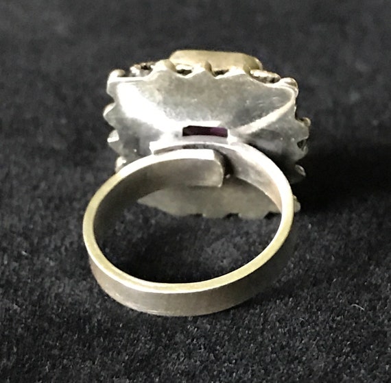 Sterling Silver Statement Ring Size 7.5 (Adjustab… - image 5