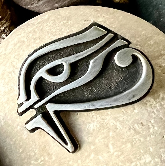 Sterling Silver-Egyptian Revival-Eye of Horus Bro… - image 2