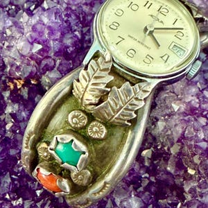 Vintage Kay Johnson Anglo Navajo Type Sterling Silver Turquoise Watch Tips Watch Navajo Watch Tips - Etsy main image 2