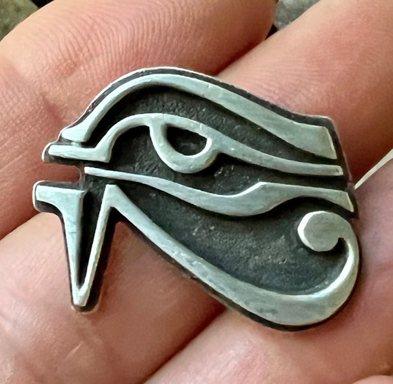 Sterling Silver-Egyptian Revival-Eye of Horus Bro… - image 5