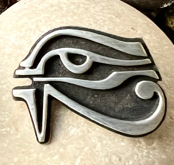 Sterling Silver-Egyptian Revival-Eye of Horus Bro… - image 1