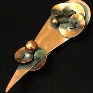 SALE Was 55.00 Now 35.00 Huge 3.75"-Mid Century Abstraction (Modern) Copper Pin