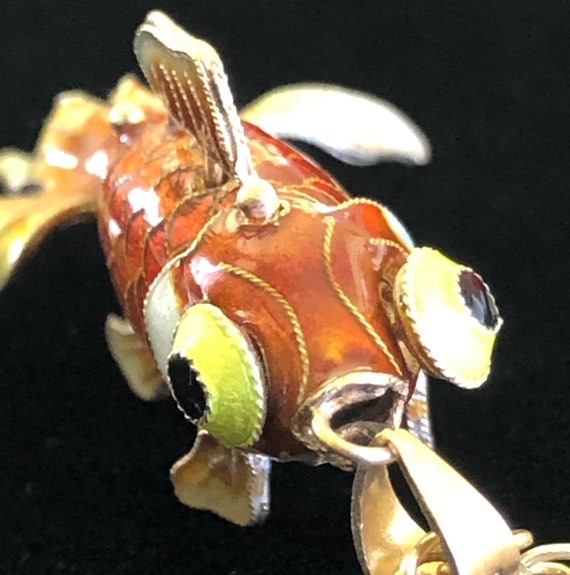 Sterling Silver Enameled Koi Fish- Chinese Export… - image 7