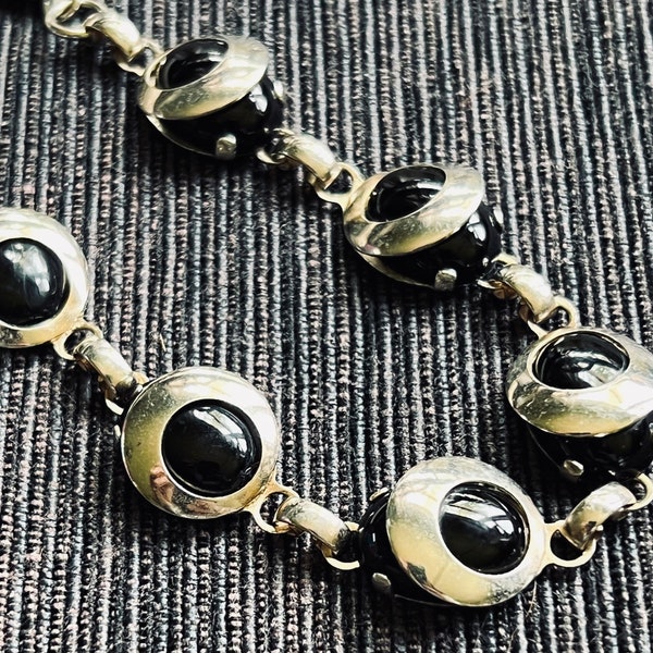 Jakob Bengal (1930s) German Art Deco  Necklace-Chrome & Galalith, 17.5”